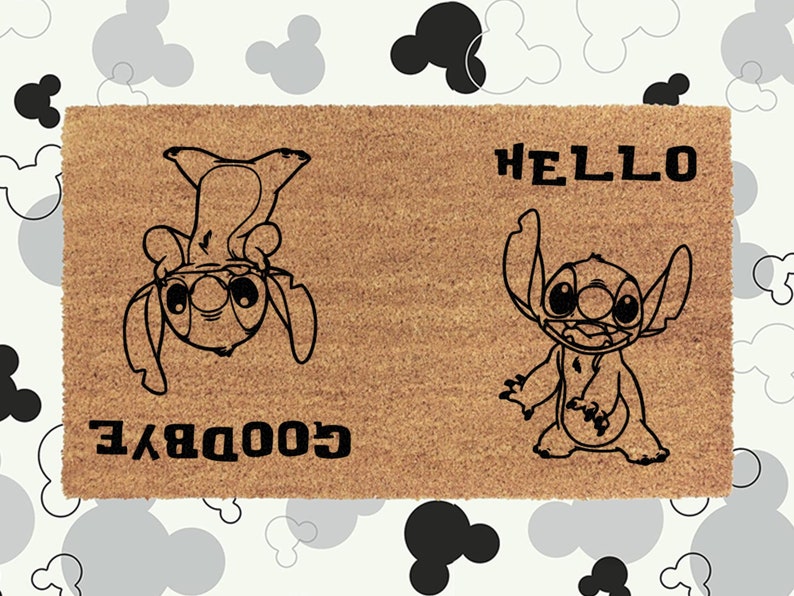 Stitch Hello Goodbye Doormat Lilo and Stitch Cute Disney Etsy