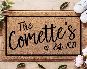 Family Name Doormat / Personalised Family Name Doormat / Established Date / Realtor Gift / Housewarming Gift / Custom Doormat