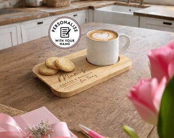 Personalisiertes Mama Tee & Keksbrett - Nachdenkliches Muttertagsgeschenk - Individuelles Teetablett aus Holz