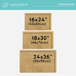 three cardboard signs with measurements for each of them
