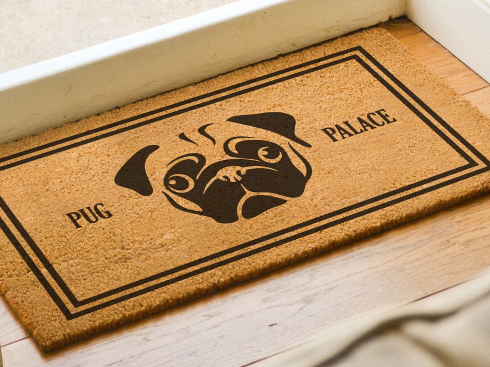 Personalizable Custom Dog Doormat Pug Palace Jeffree Star Etsy