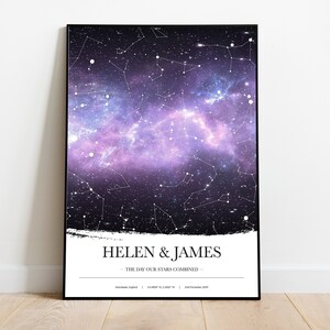 Regali per la nonna e il nonno dai nipoti, mappa stellare per i nonni, mappa delle costellazioni, regalo del cielo notturno, regali personalizzati, personalizzati