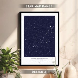 Impresión de mapa de estrellas personalizada, regalo de aniversario de la noche que conocimos, impresión de cielo nocturno, póster de mapa de estrellas, regalo de boda, impresión de constelación, regalo personalizado