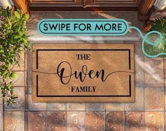 Family Name Custom Welcome Mat - Established Date Doormat - Personalised New Home