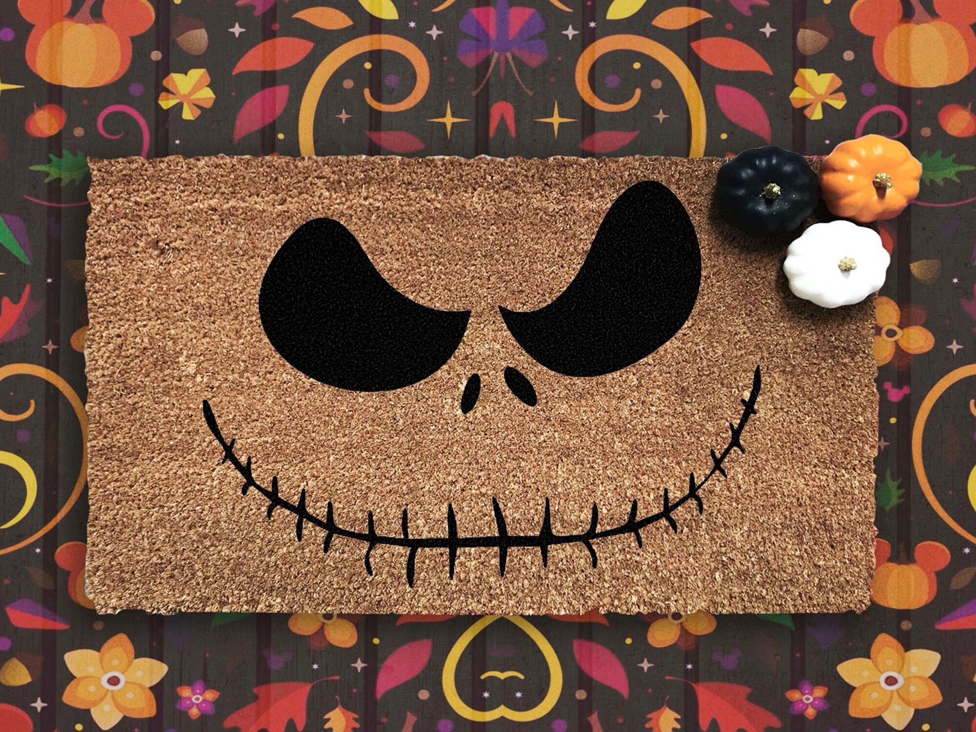 Jack Skellington Doormat Nightmare Before Christmas Doormat Etsy