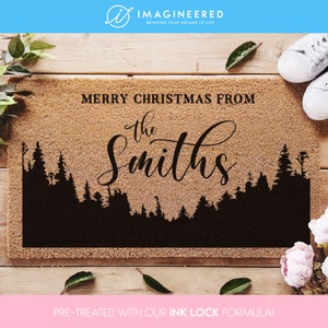 Merry Christmas From Our Family Doormat - Family Name Doormat - Holiday Doormat - Holiday Decor - Farmhouse - Christmas - Custom Doormat