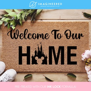 Disney Doormat - Welcome To Our Home - Mickey Welcome Mat - Disney Home Decor - Disney Housewarming Gift - New Home Decor
