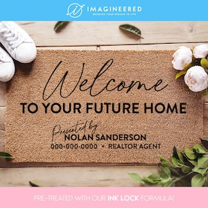 Stylish Doormat for Realtors - Customised Realtor Gift - Realtor Logo - Realtor Rug For Listings - Open House Doormat That Clients Will Love