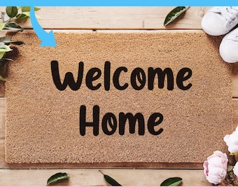 Felpudo personalizado / Felpudo a medida / Alfombra de bienvenida personalizada / Regalo para casa nueva, agente inmobiliario o inauguración de casa - Alfombra de fibra de coco a medida