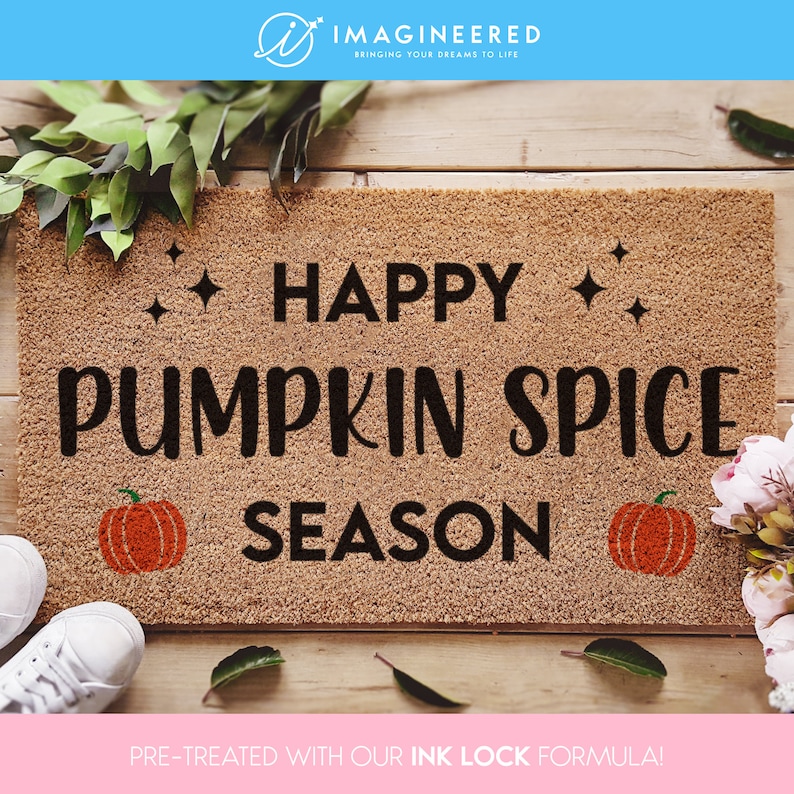 a happy pumpkin spice season door mat