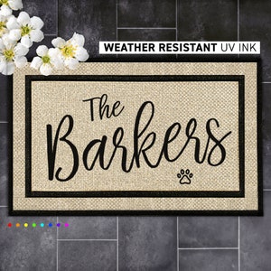 Personalized Family Name Doormat - Custom Monogram Welcome Mat - Housewarming Gift Idea