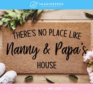 Custom Grandparent Door Mat - No Place Like Nanny & Papa's House - Personalized Doormat - Grandparent Gifts Ideas - Funny Family Gifts