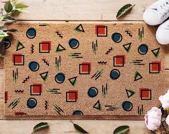 Vintage Vibes Retro 80er Jahre Muster Fußmatte für einen Hauch von Nostalgie, Vintage Home Decor, von den 80er Jahren inspiriertes Design