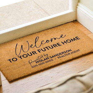 Stylish Doormat for Realtors - Customised Realtor Gift - Realtor Logo - Realtor Rug For Listings - Open House Doormat That Clients Will Love image 2