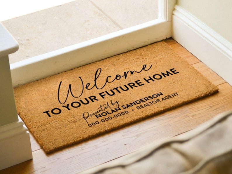 Stylish Doormat for Realtors - Customised Realtor Gift - Realtor Logo - Realtor Rug For Listings - Open House Doormat That Clients Will Love image 2