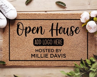 Custom Open House Doormat - Realtor Estate Doormat for a Warm and Inviting Entrance - Estate Agent Logo - Real Estate - Open House Entrance