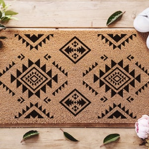 Boho Aztec Style Rug Cute Western Doormat Aztec Style Rug - Etsy