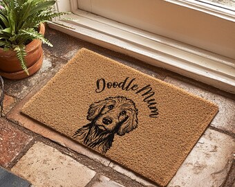 Doodle Mum Doormat, Doodle Dog Door Mat, Goldendoodle, Labradoodle, Dog Rug Gift, Dog Decor, Dog Welcome Mat, Dog Lover Gift, Doodle Gifts