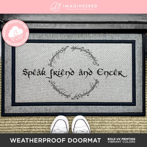 Speak Friend and Enter Elvish Wood Engraved Sign. LOTR decor – Okie Original