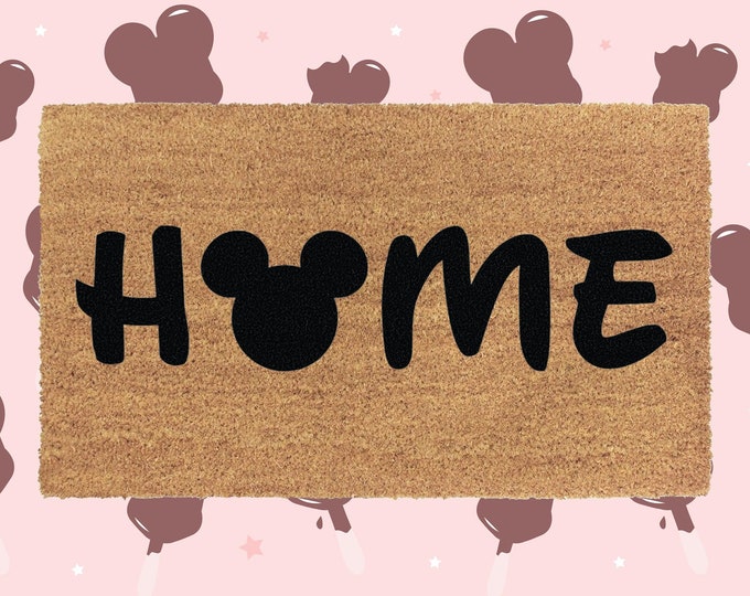 Disney Home Doormat With Castle Disneyland Disneyworld Etsy