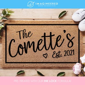 Family Name Doormat / Personalised Family Name Doormat / Established Date / Realtor Gift / Housewarming Gift / Custom Doormat