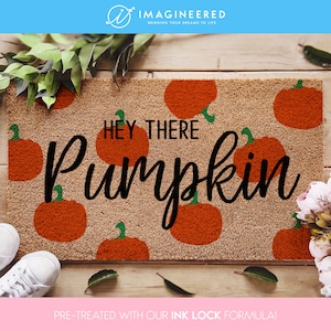 Hey There Pumpkin Doormat - Porch Decor - Fall Decor - Hello Pumpkin Doormat - Fall Doormat - Fall Door Mat - Porch Decorations