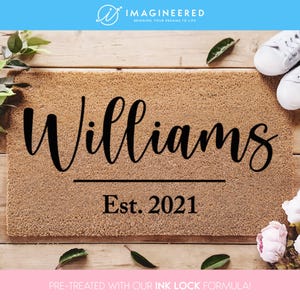 Gepersonaliseerde deurmat - deurmat familienaam - deurmat achternaam - aangepast vloerkleed - housewarmingcadeau - slotcadeau - makelaar - aangepaste deurmat