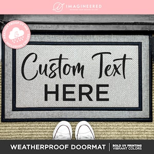 Custom Text Outdoor Door Mat - Outdoor Personalized Rug - Customized Doormat - Washable Custom Rug - Personalized Door Mat - Realtor Gift