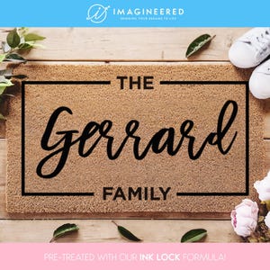 Benutzerdefinierte Familienname Willkommen Matte - personalisierte Fußmatte - Einweihungsgeschenk - Abschlussgeschenk - benutzerdefinierter Teppich - Familiengeschenk - Verandadekoration