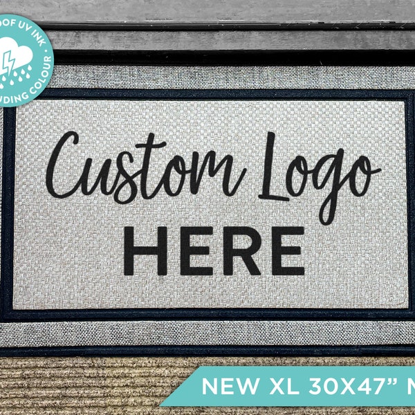 LARGE Custom Logo Doormat - Doormat Outdoor - Personalized Door Mat - Customized Doormat - Washable Custom Rug - Housewarming Gift - Realtor