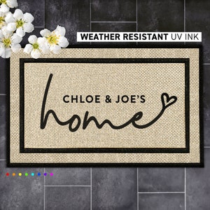 Handmade Custom Couples Doormat - Personalized Wedding Gift