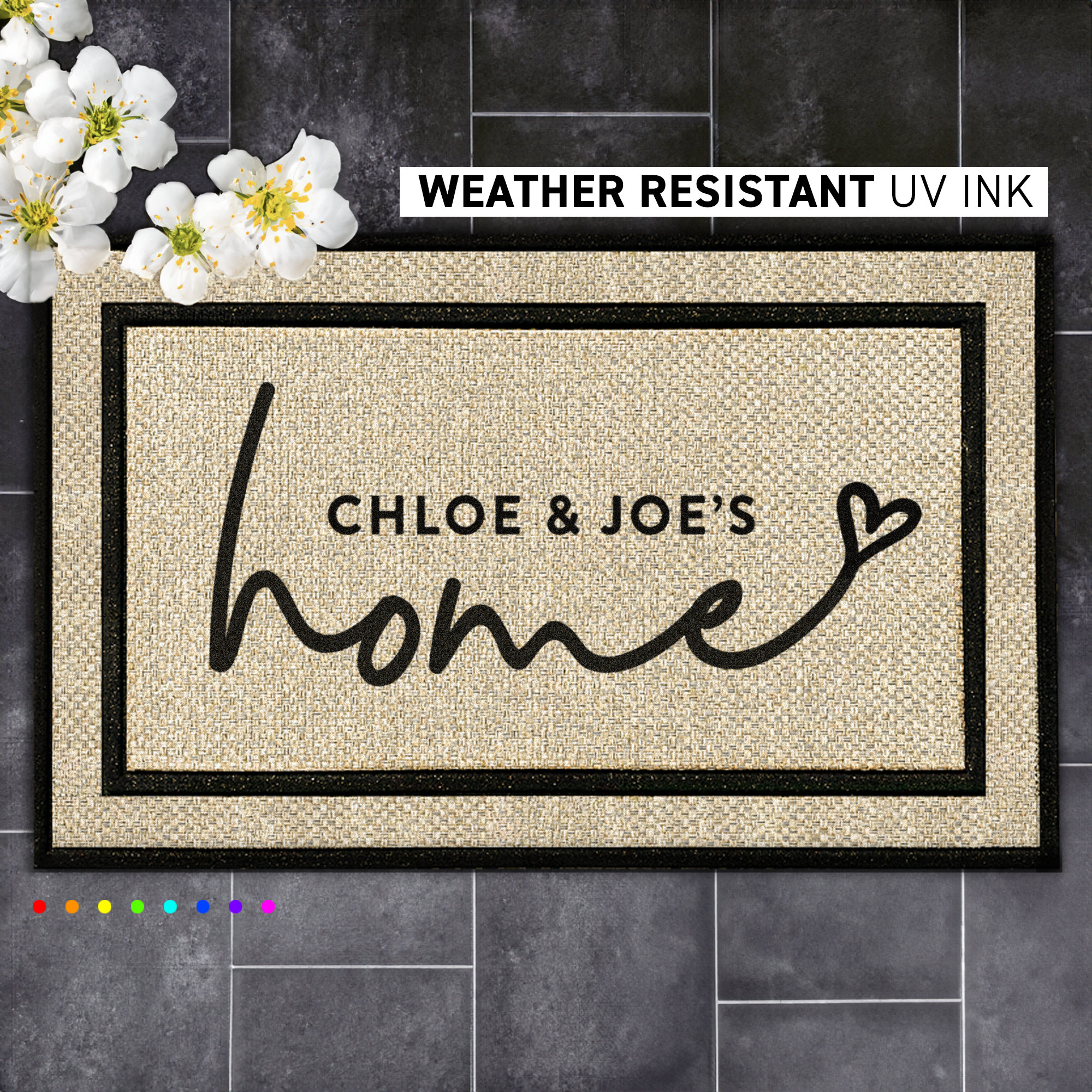 Handmade Custom Couples Doormat - Personalized Wedding Gift