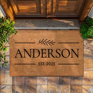 Outdoor Doormat - Custom Name Welcome Mat - Cute & Funny Front Porch Decor - Cottage Core Farmhouse Decor