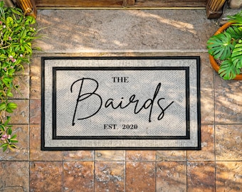 Personalised Surname Welcome Door Rug, Exterior Entrance Mat