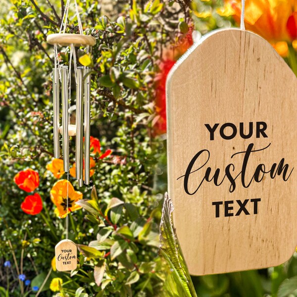 Custom Text Chime | Personalized Wind Chimes | New Home Gift | Custom Wind Chime | Wedding Gift | Personalized Pet Gift | Couples Gift