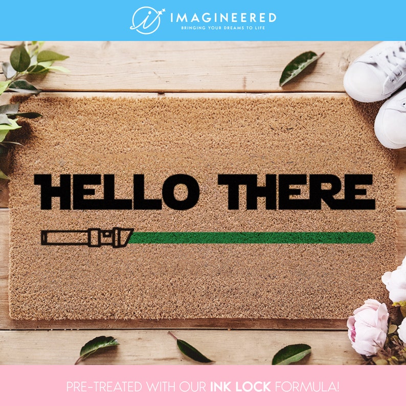 Star Wars Hello There Lightsaber Door Mat - Star Wars Lovers - Starwars Gifts - Personalized Door Mat - Disney Doormat - SW - Gifts For Him image 5