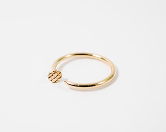 14k Gold Nail Ring | Handmade Gold Ring | Stacking RIng