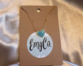 Aquamarine Heart Necklace 14k