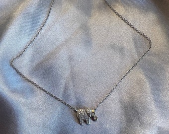 Diamond Elephant necklace gold 14k