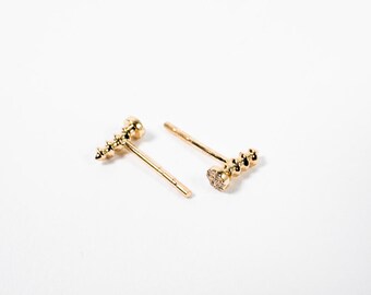 Diamond Screw Earrings | 14k Gold Earrings | Mother's Day Gift | Gifts for Her | Gifts for Mom