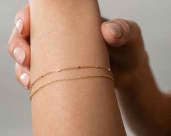 Double Chain Bracelet | 14k Gold | Gift for Her | Gift for Mom | Mother's Day Gift