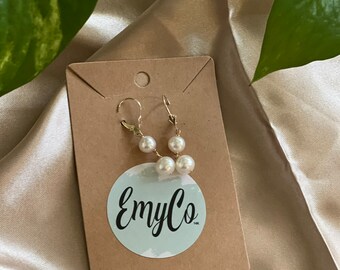 Pearls Dangle Earrings 14K