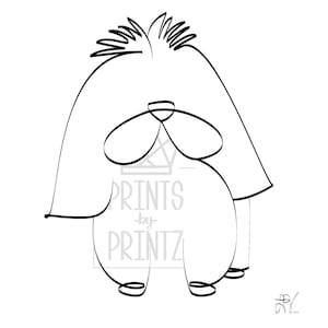 Shih Tzu Abstract Line Art, Stampato, 8" x 8", 10" x 10" o 12" x 12" (senza cornice)