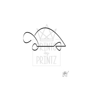 Turtle Abstract Line Art, Printed, 8&quot; x 8&quot;, 10&quot; x 10&quot;, or  12&quot; x 12&quot; (Unframed)
