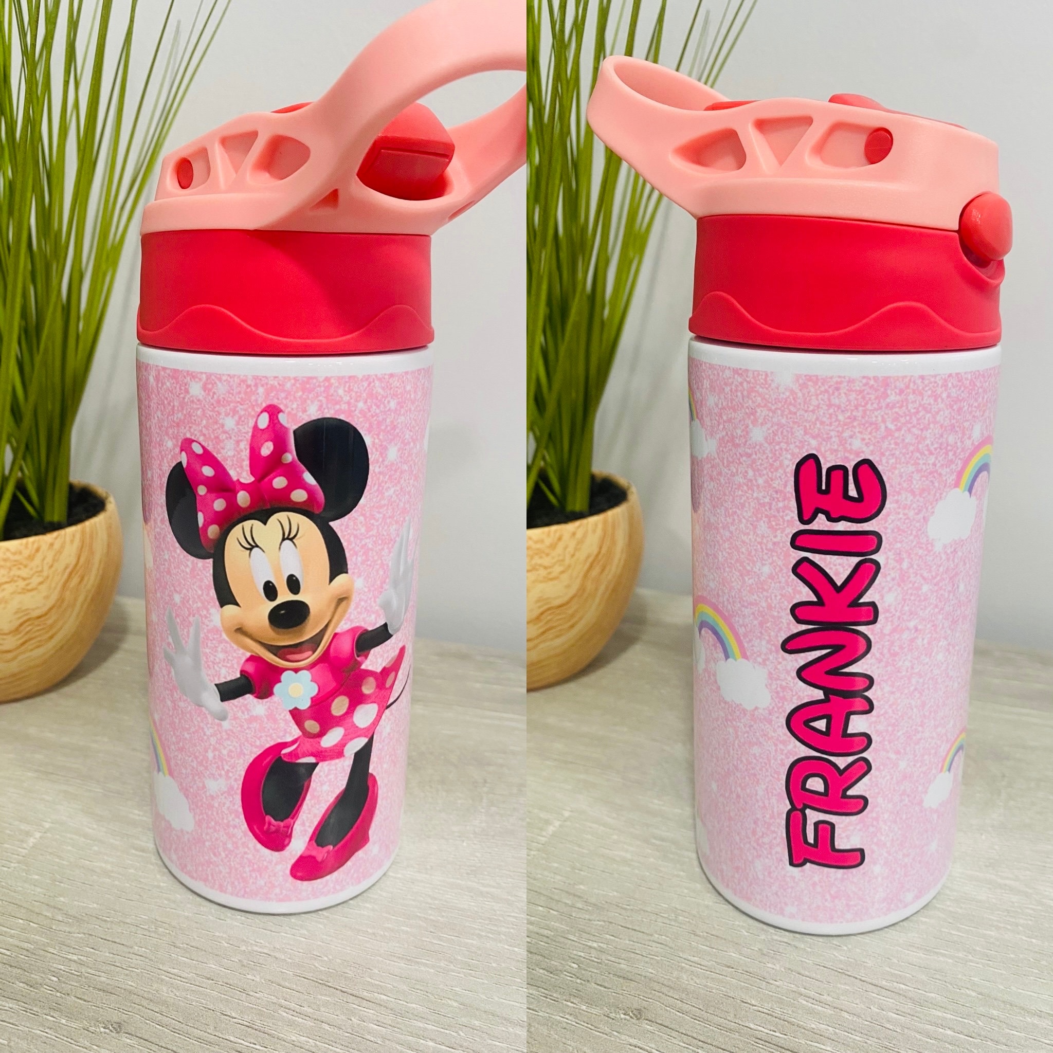 Disney, Accessories, Disney Minnie Mouse Daisy Duck Thermos Travel Toddler  Cup Two Handle Soft Straw