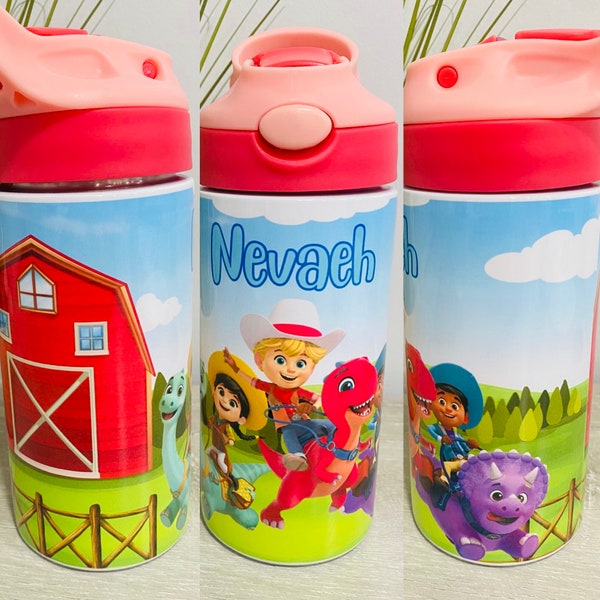 Dino Ranch Personalisierte Wasserflasche für Kinder und Kleinkinder