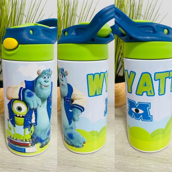 Monsters Inc/Monsters University/Mike and Sully Personalized Water Bottle for Kids & Toddlers