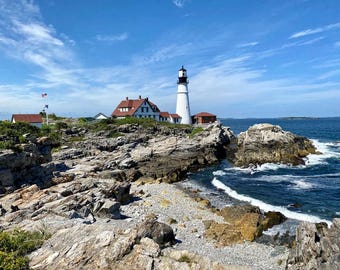 Portland Head Light Photography Cape Elizabeth Maine Lighthouse Photography Coastal Living Wall Art New England Lighthouse Prints