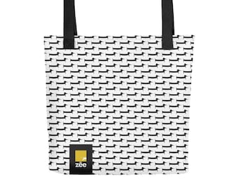 DACHSHUND Tote Bag White Reusable Grocery Bag Gift for Wienner Lovers Unique Bag