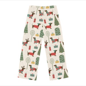 Christmas dachshund Women's Pajama Pants imagem 5
